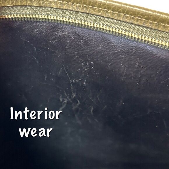 Karina Firenze Pebbled Olive Leather Clutch Made In Italy Some Interior Wear - Picture 6 of 11